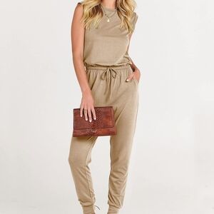 Elegant Tan Jumpsuit